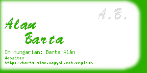 alan barta business card
