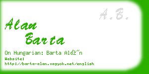 alan barta business card